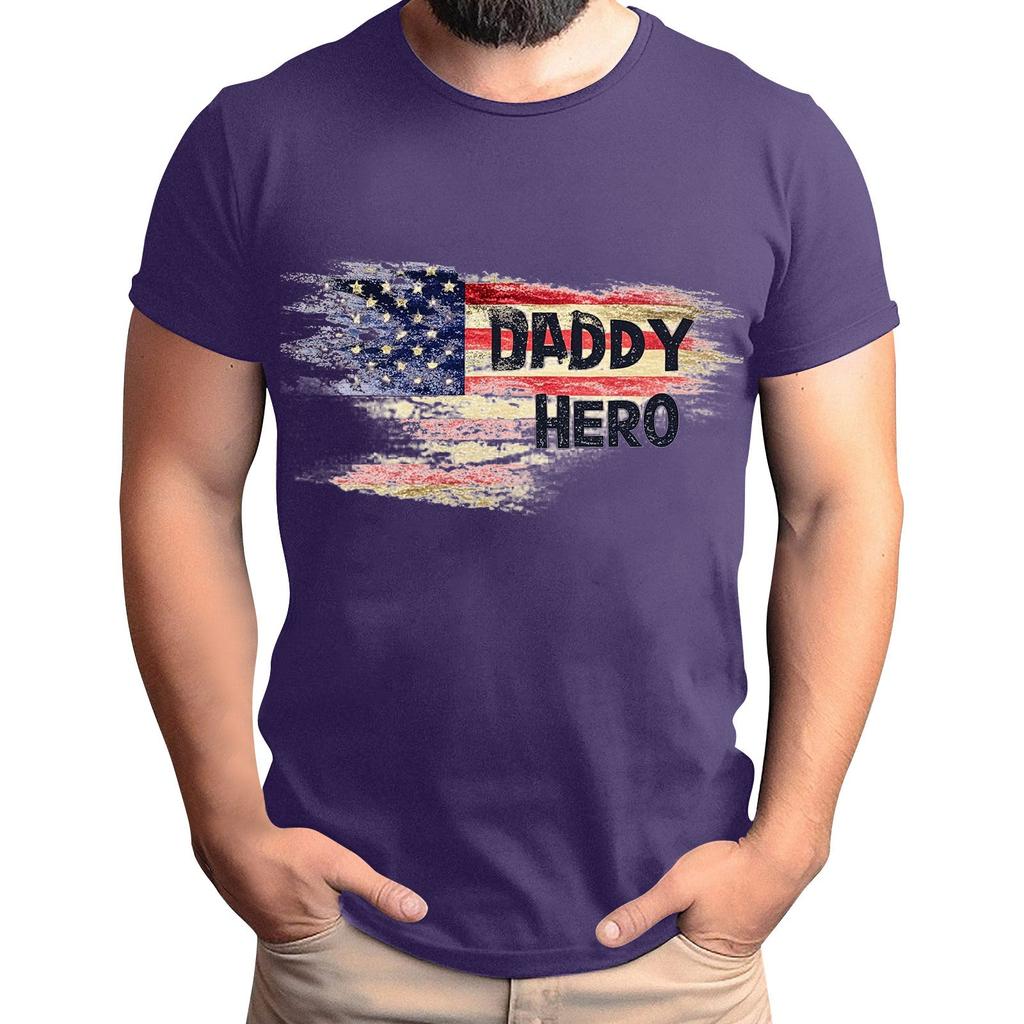 Мужская футболка с принтом флага ко Дню отца, мужской свободный повседневный топ с коротким рукавом