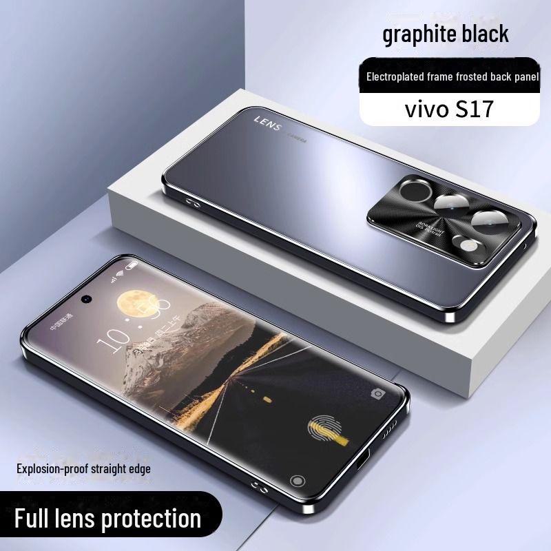 Vivo S17 Pro с гальваническим покрытием, ультратонкий корпус - матовый защитный чехол для Business S18 с защитой от падений