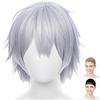 Парик Eden Cosplay, Премиум, Стильный Короткий, Серебристый, WIG6077