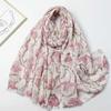 Winter Spain Thin Viscose Scarves Women Glitter Petal Floral Shawls And Wraps Pashmina Stole Bufandas Muslim Sjaal 180*90Cm