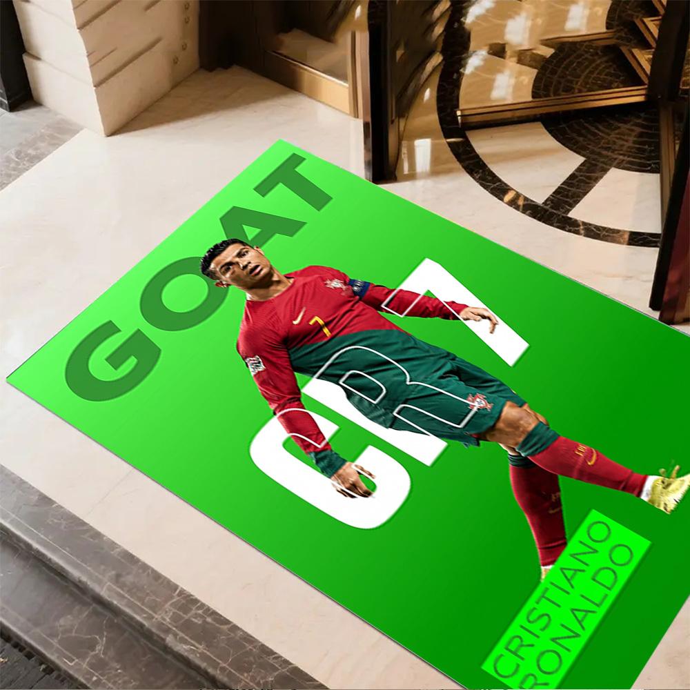 Cristiano Ronaldo Trophy Celebration Floor Rug Office Rug Suitable for Living Rooms Outdoor Playrooms Dormitory Antislip Carpet Decorate Offices