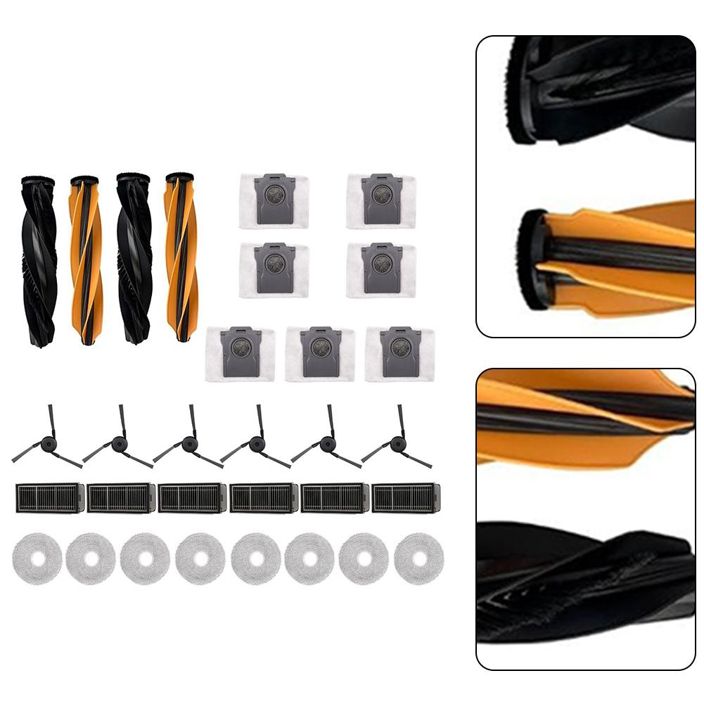 8 Mop Pads 7 Dust Bags 6 Side Brushes 6 Filters 4 Main Roller Brush Replacement Parts Kit For Dreame L50 For X50 L40s Ultra For