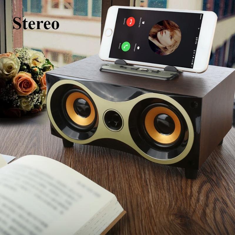 Retro Bluetooth Speaker Small Mini Birthday Gift Subwoofer Wooden Double Speaker Cassette Cassette Speaker