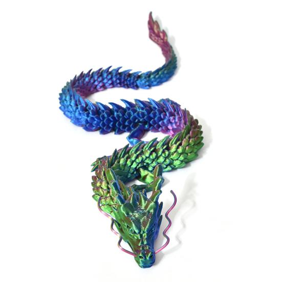 Китайская статуя дракона, напечатанная на 3D-принтере, фигурка дракона с подвижными суставами, шарнирная скульптура дракона, украшение стола для домашнего офиса