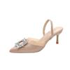 2024 Women's High Heels Spring and Autumn Fashion New Sexy Banquet Comfortable Crystal Transparent Pointed Toe Women's Sandals