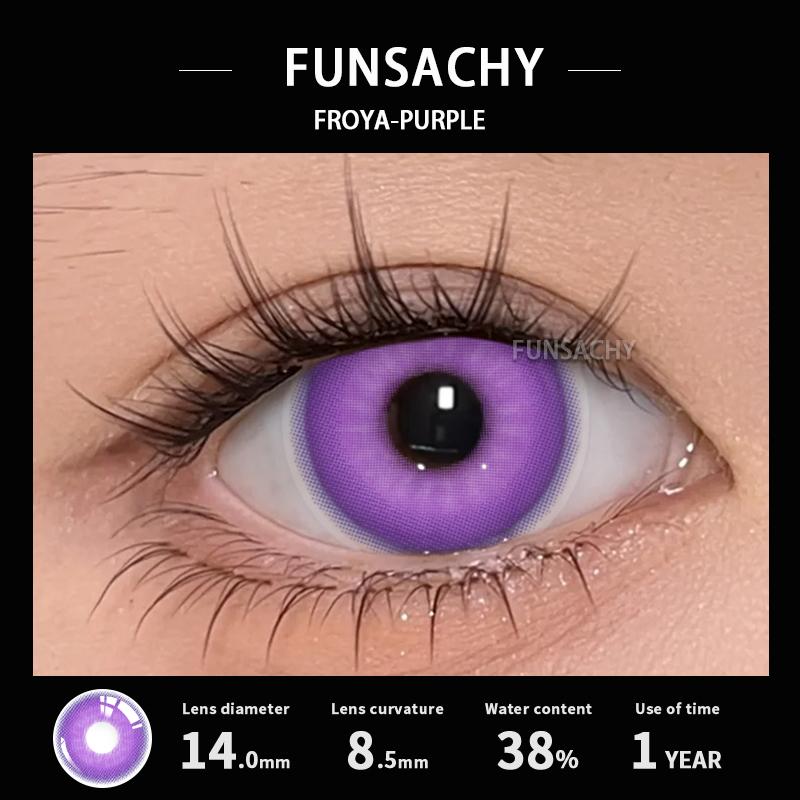 FUNSACHY Cosplay Black White Contact Lenses for Eyes 1Pair Colored Anime Lens Eye Makeup Pupil Halloween Women Men's Accessories