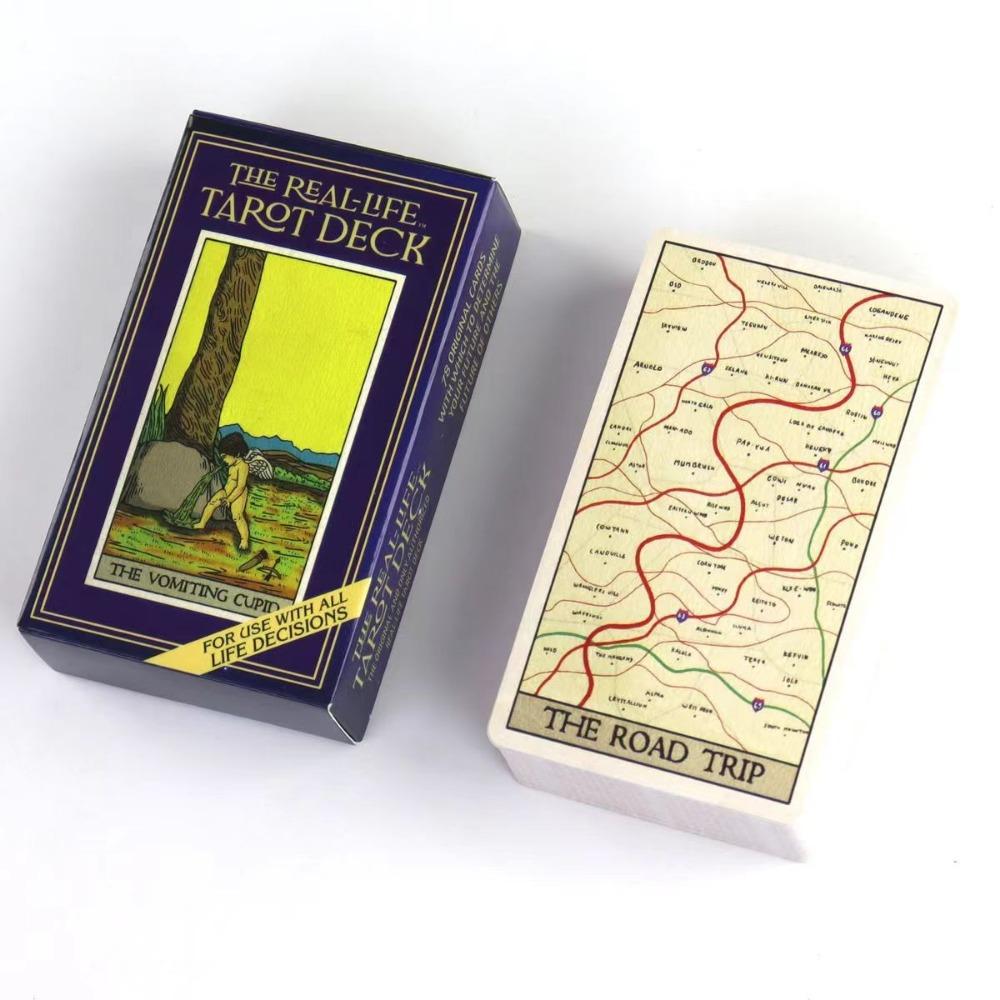 Реальные карты Таро, 78 шт., карты 10,3*6 см. Причудливый, забавный и уникальный набор карт. Новые произведения искусства и новые уникальные персонажи.