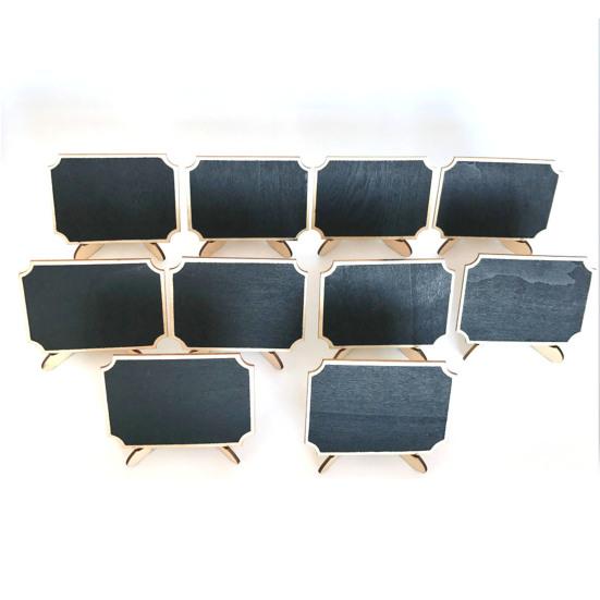 Мини-меловая доска с подставкой, многоразовая маленькая доска, украшение, стираемая деревянная доска для сообщений, табличка, настольное украшение