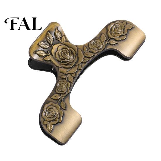 Book Page Holder for Reading Vintage Metal Holder, with Floral Pattern Design, Hands Free Rustic Desk Decor Readers Clip, Durable Zinc Alloy Spreader,