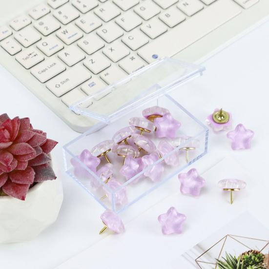 20 шт. Звездные блестящие кнопки-кнопки с коробкой для хранения, блестящие кнопки для доски объявлений, пробковой доски, фотостены для офиса или дома