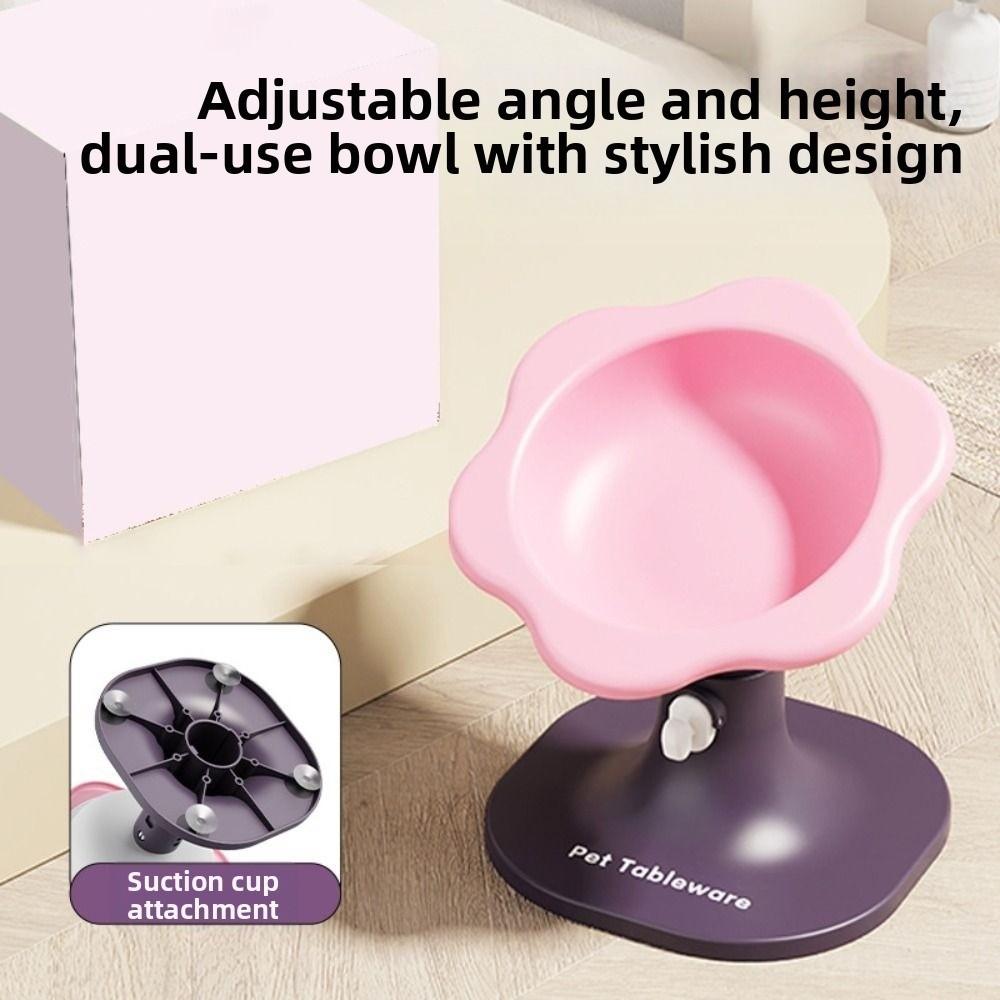 Creative Pet High Footed Bowl Adjustable Height Angle Non-Slip Cat Food Water Bowl Cartoon Cute Pet Water Feeder Container