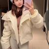 Down Cotton-padded Clothes Women's Short Loose Thickened Warm Bread Clothes Casual Retro Cotton-padded Clothes Couple Cotton-padded Jackets