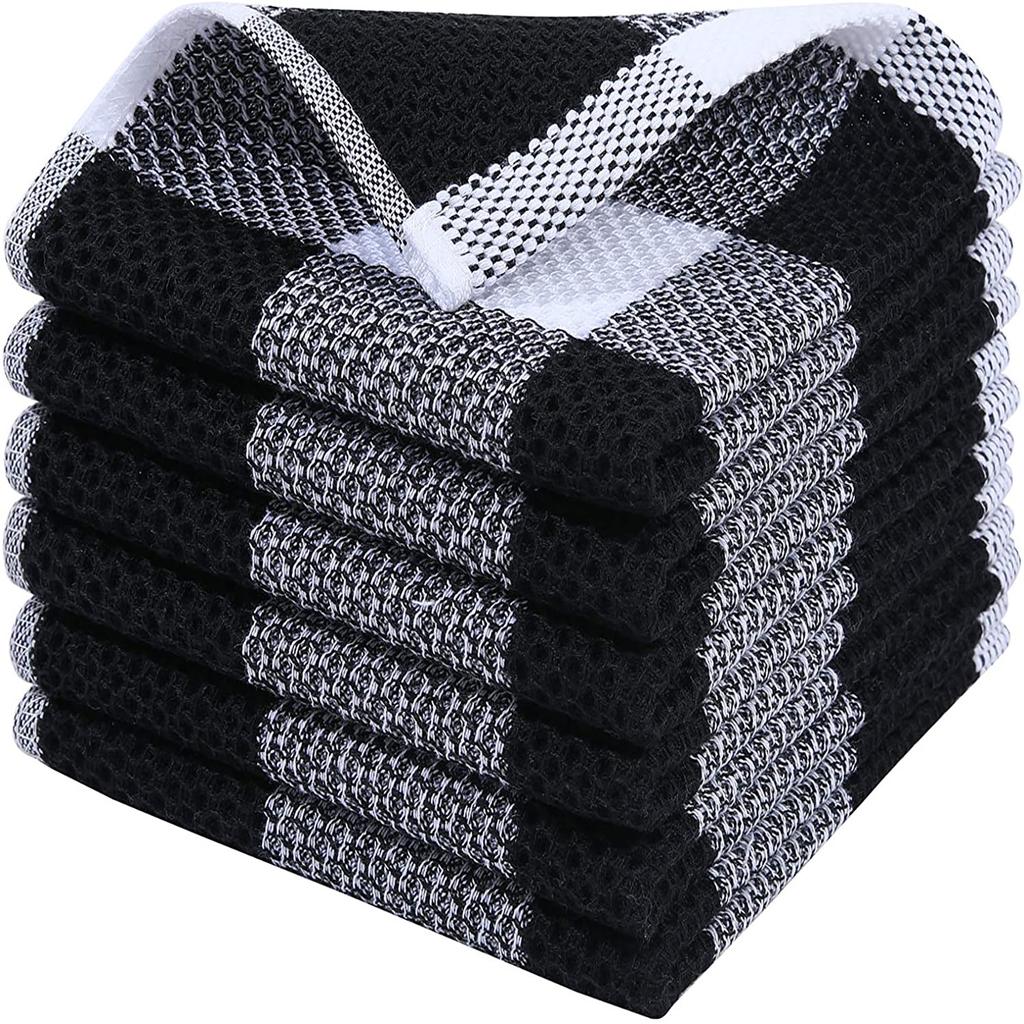 2Pcs 34*34cm Cotton Dishcloth Honeycomb Towel Ultra Soft Absorbent Hand Towel Wash Cloth Household Kitchen Cleaning Cloth Tool
