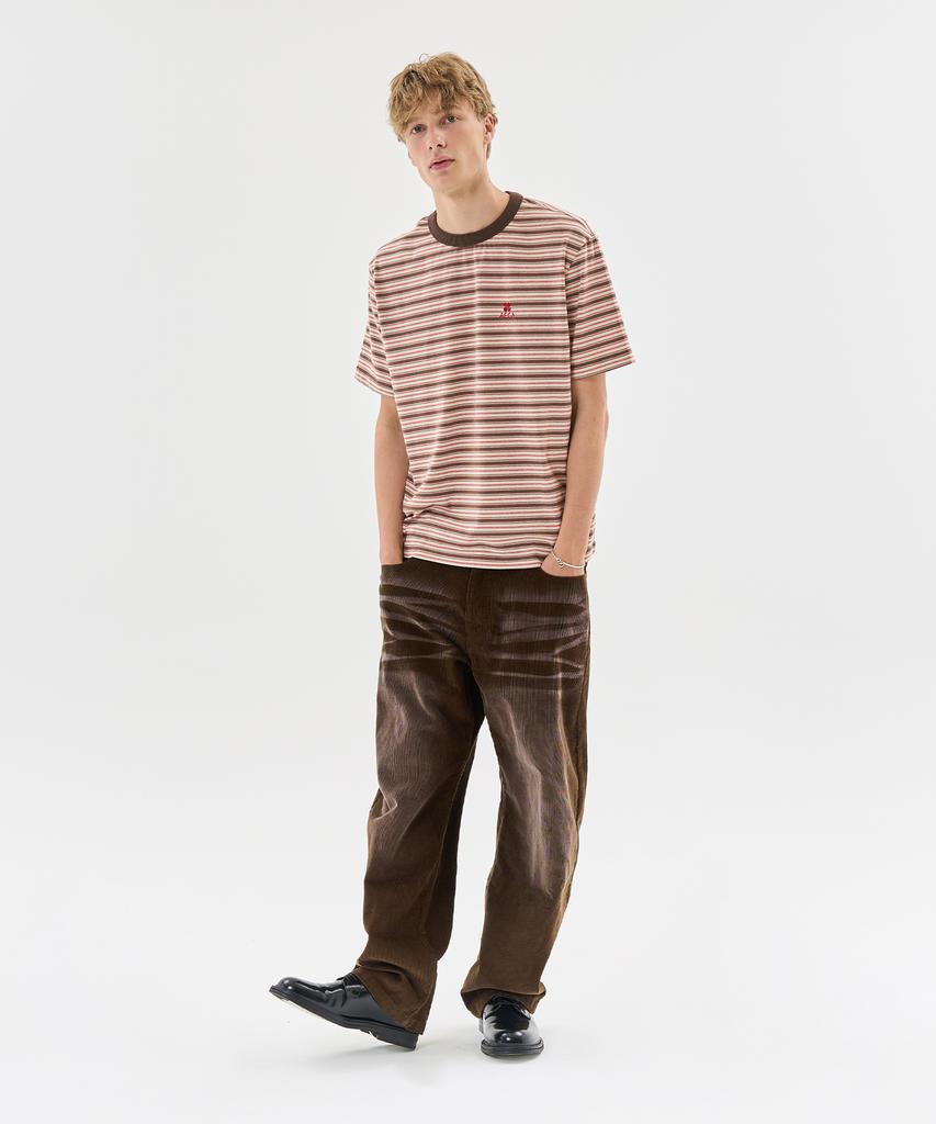 AECA Stripe Half Sleeve Tee-Green