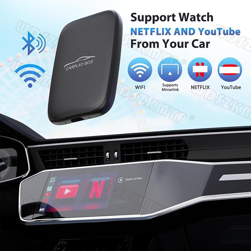 4 в 1 Carplay Ai Box Android Auto Беспроводной адаптер Carplay Car Multimedia Player Поддержка YouTube Netflix Car Streaming