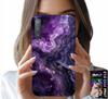 Чехол Для Samsung A7 2018 - Фиолетовый Мрамор Модный Женский + Стекло
