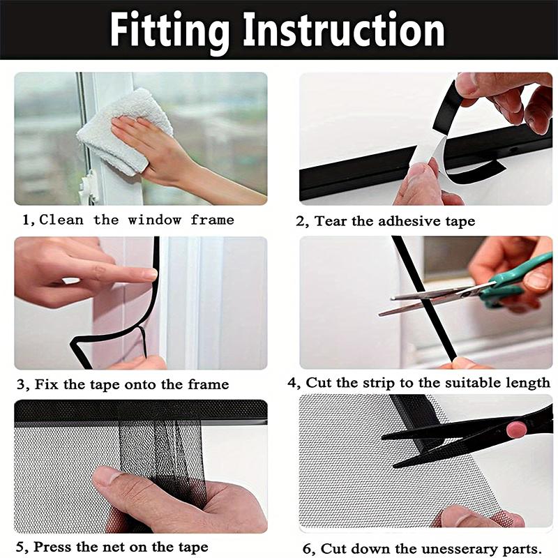 Новая москитная сетка на окно от мух, сетка от насекомых, сетка на оконный экран, сетка для дома, сетка от насекомых, москитная сетка, легко крепится на ленту