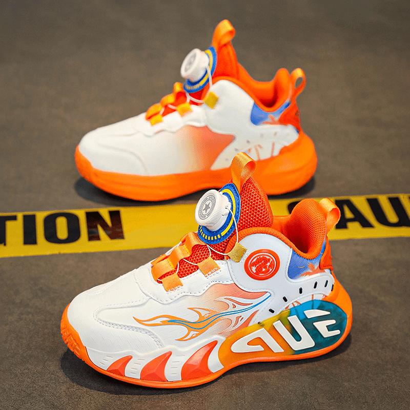 Обувь для мальчиков 6-12 лет осень новая беговая детская спортивная обувь белая дышащая нескользящая баскетбольная обувь для детей среднего и старшего возраста