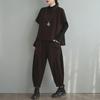 2024 Autumn Women's Two-Piece Set: Stand-Up Collar Pullover with Harem Pants In Large Size