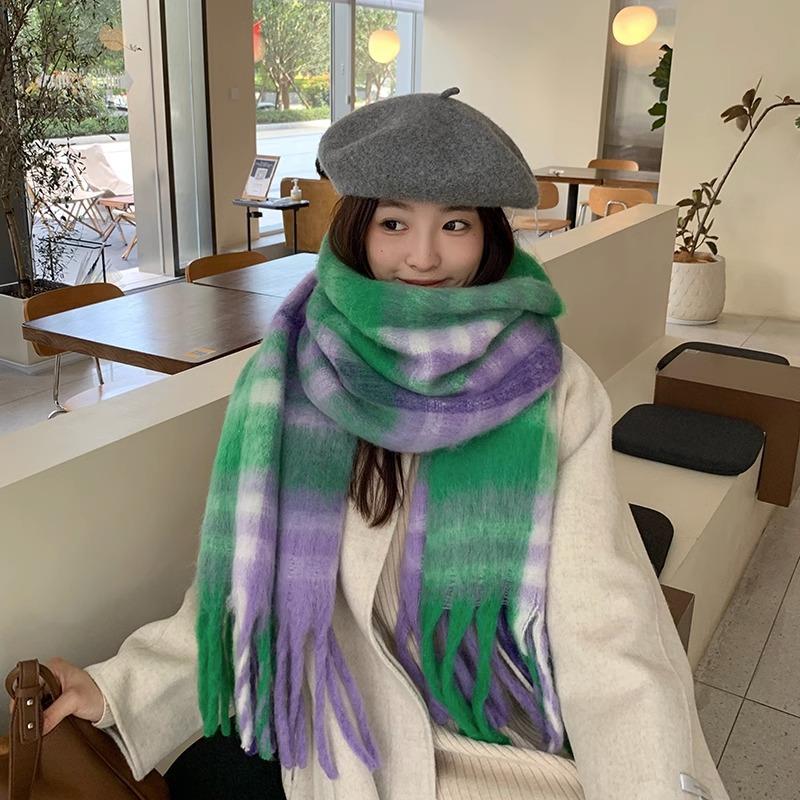 Winter Japanese All Match Scarf Korean Style Mohair Tassel Scarf Student Warm All Match Fashion Thickened Shawl