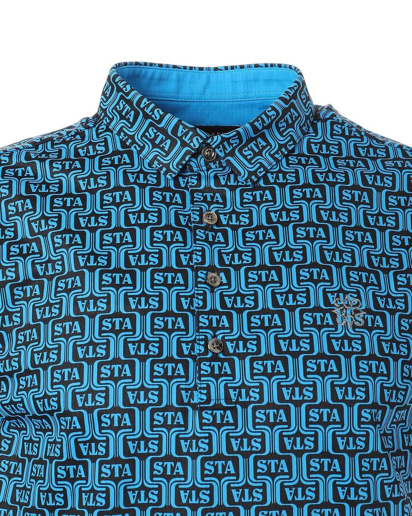 Andrews Short Sleeve Polo Shirt Wave Pattern with Golf L St. Men's (New Mesh) / / 042-5160557 110_Blue