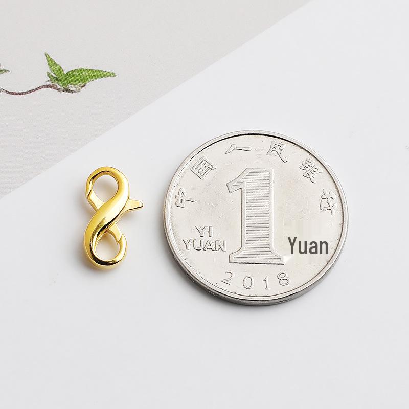 Gold-Plated S925 Sterling Silver S-Hook Figure 8 Spring Clasp for DIY Bracelet/Necklace, Double Ring End Clasp Connector.