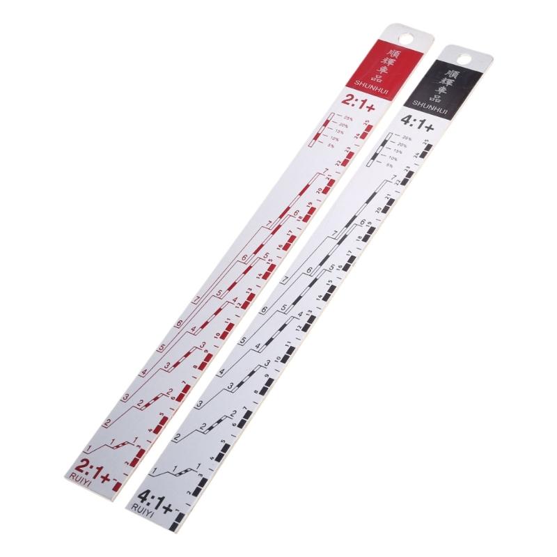 Standard Paint Ruler Paint Mixing Tool Ruler Paint Tool Black/R-ed Suitable for Cars Steel Ruler Paint Tool