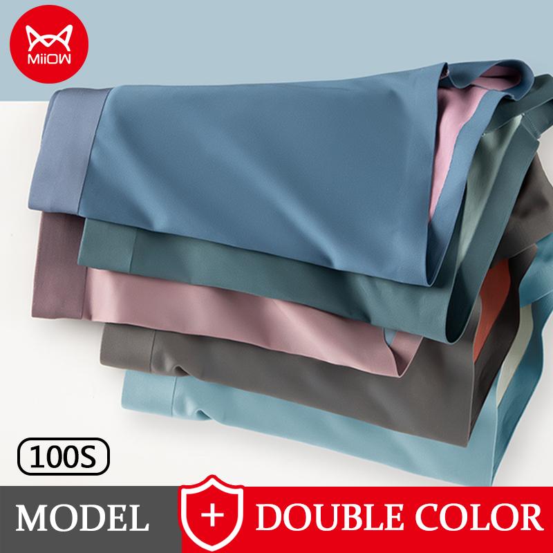 MiiOW 3 шт. 100 ветвей модальное мужское нижнее белье AAA антибактериальное мужское двухцветное нижнее белье летние бесшовные боксерские шорты L-3XL