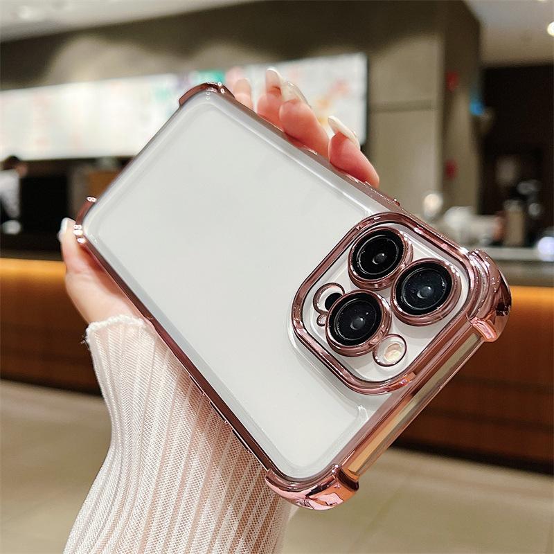 Противоударный прозрачный пластиковый чехол для смартфонов Samsung с защитой объектива камеры