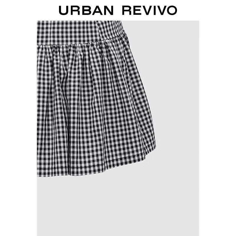 Летнее повседневное платье А-силуэта без рукавов в клетку UR 2025