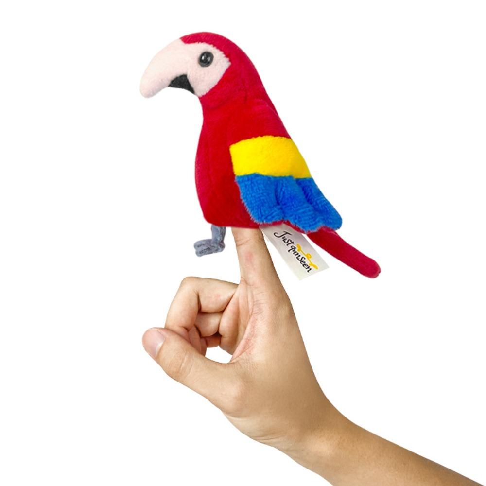Plush Doll Bird Finger Puppet Stuffed Animal Animal Hand Puppet Parrot Finger Doll Interactive Toy