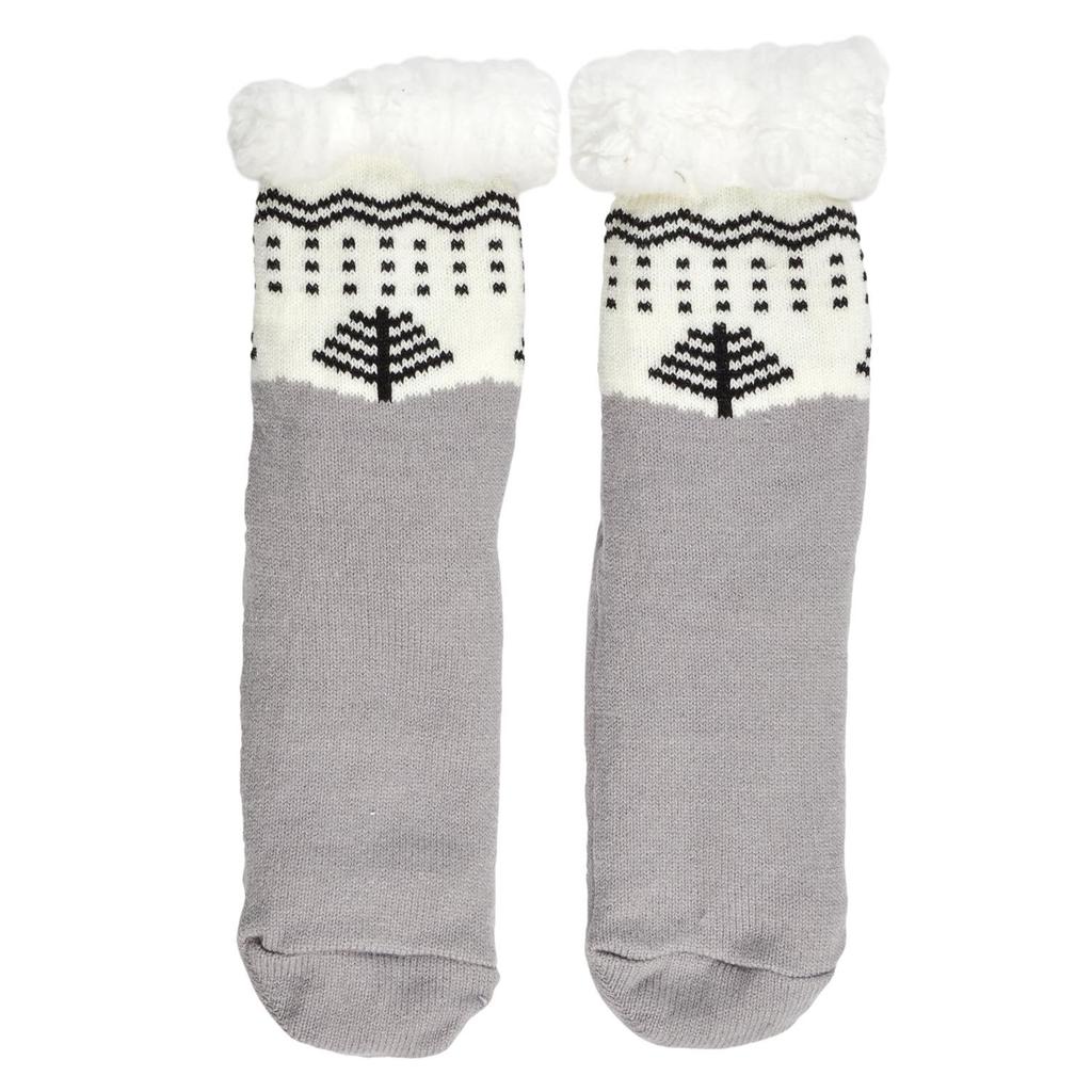 WINTER SOCKS sherpa with pattern size 39-42 gray