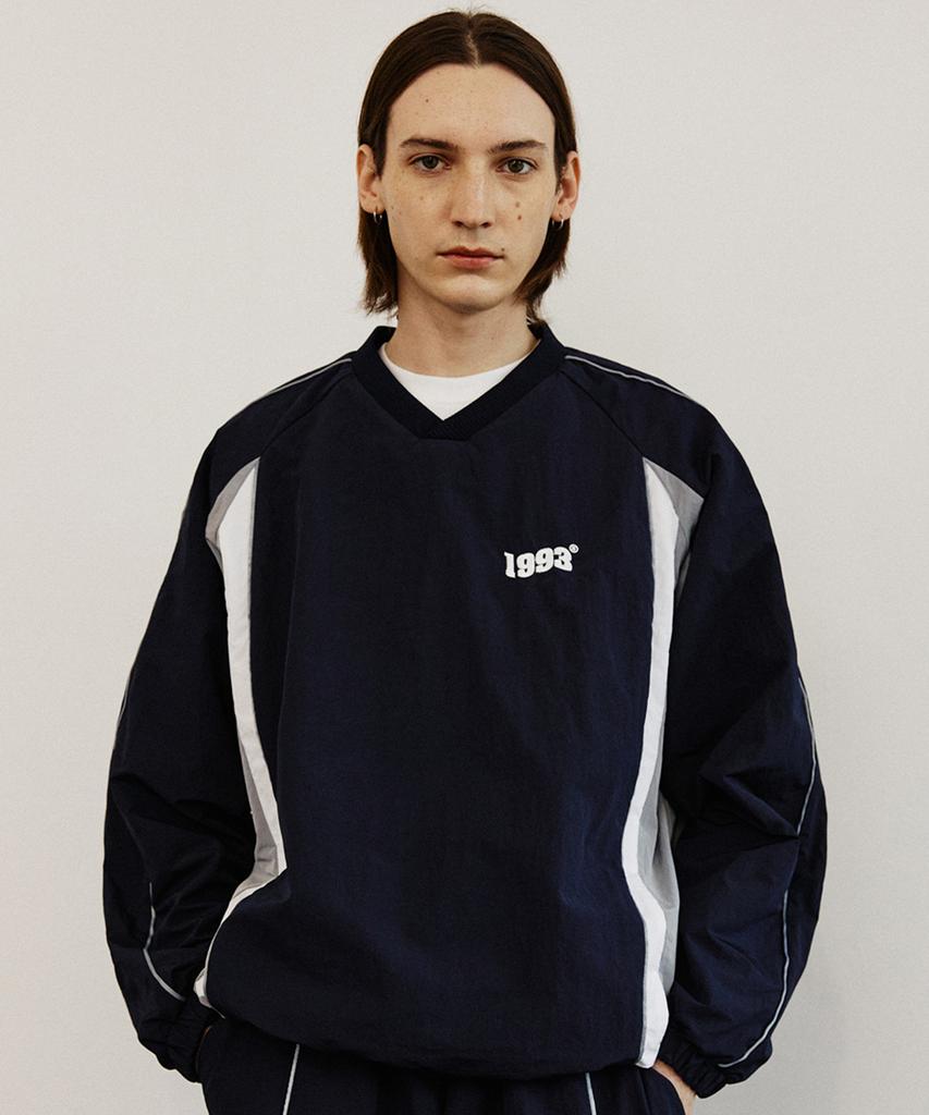 1993STUDIO Vintage Piping Windbreaker_Navy