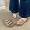 2025 Spring and Summer New Simple Slippers Soft Soles A Slip-on Belt Buckle Sandals Fashion Everything Casual Flip-flops