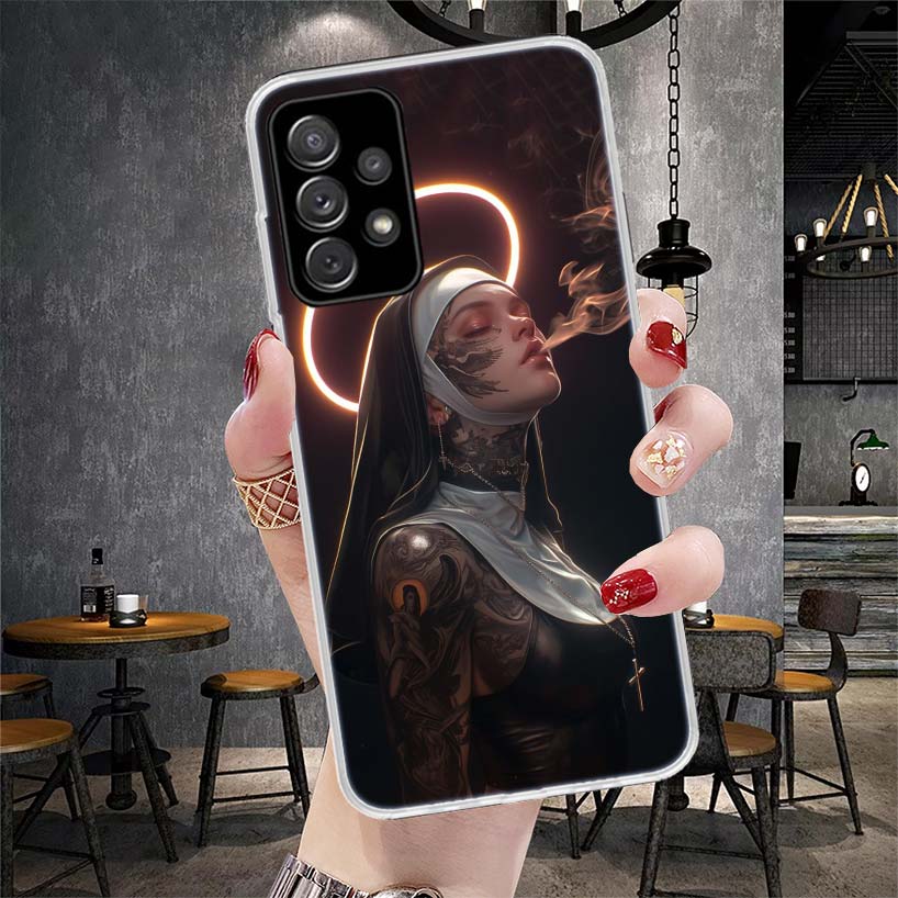 Мягкий чехол для телефона 'Темная демоническая монахиня' для Samsung Galaxy S22 S23 S24 S25 Edge S26 Ultra S20 FE S21 Plus + Fundas Coque Galaxy S20 S21 S