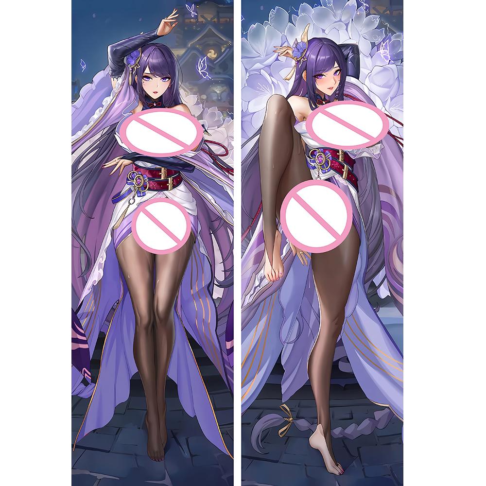 Dakimakura Genshin Raiden Ei Throw Наволочка Обнимающая Подушка для Тела Аниме Raiden Ei King Наволочка Постельное Белье Декор Чехлы для Подушек