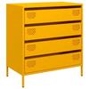 VidaXL Buffet jaune moutarde 68x39x73,5 cm acier laminé à froid, meuble de rangement, meuble de rangement de cuisine, meuble 851289