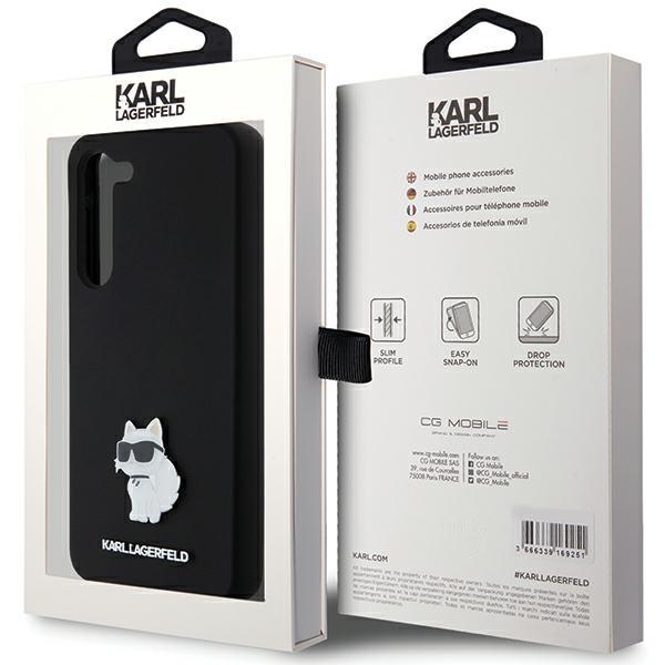 Karl Lagerfeld Klhcs24Msmhcnpk S24+ S926 Czarny/Black Hardcase Silicone Choupette Metal Pin