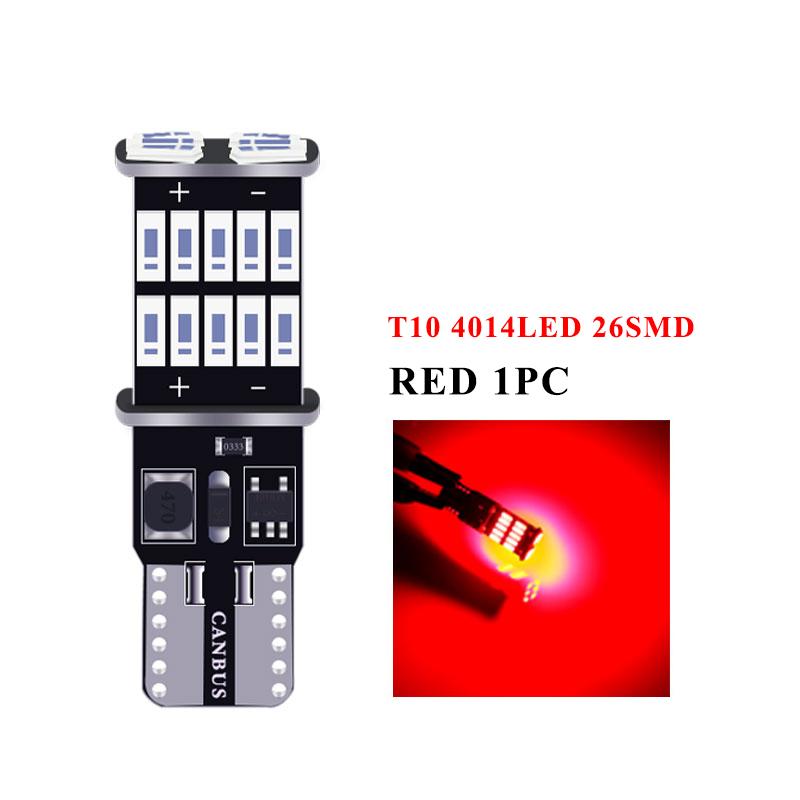 10PCS T10 W5W LED Bulbs Canbus Car Interior Light 194 LED Instrument Lights Lamp Dome Light 26 4014 SMD No Error 12V 6000K