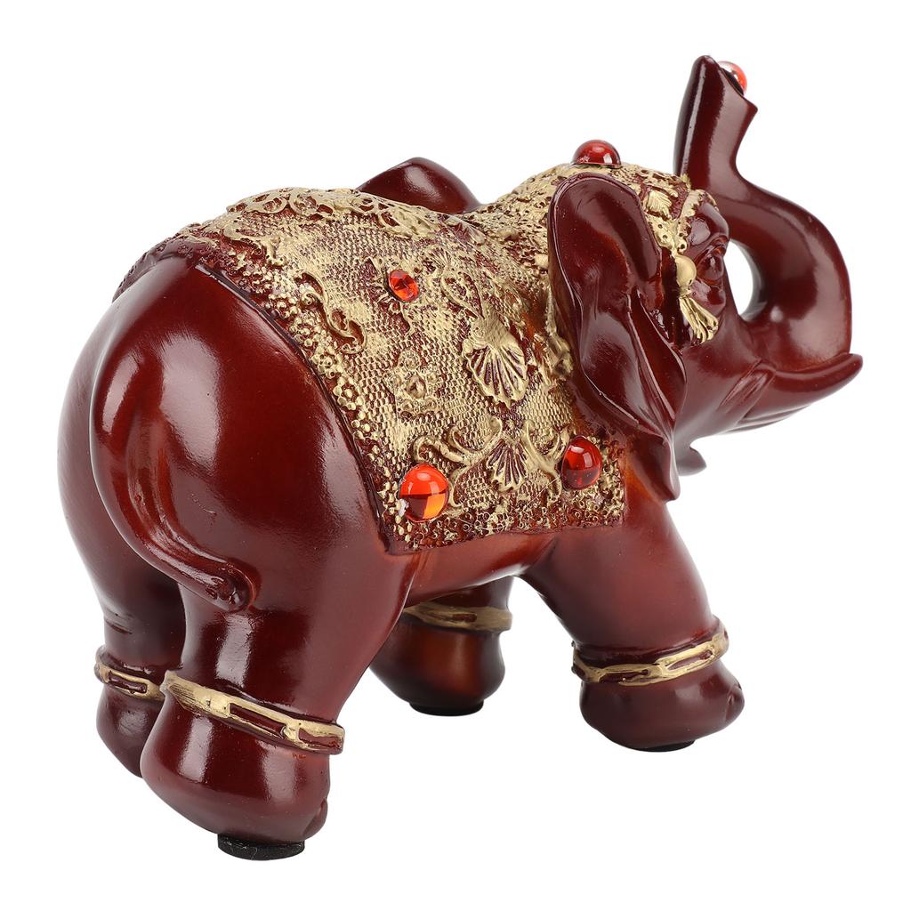 Elephant Statue Durable Resin Cute Elegant Attract Wealth Round Corner Elephant Decor for Home Bedroom Office