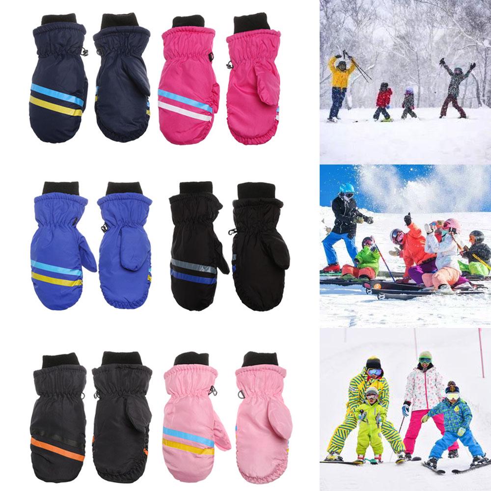 Зимние Необходимые Утолщенные Теплые Уличные Перчатки для Катания на Лыжах для Детей, Варежки с Длинными Рукавами, Снег, Сноуборд