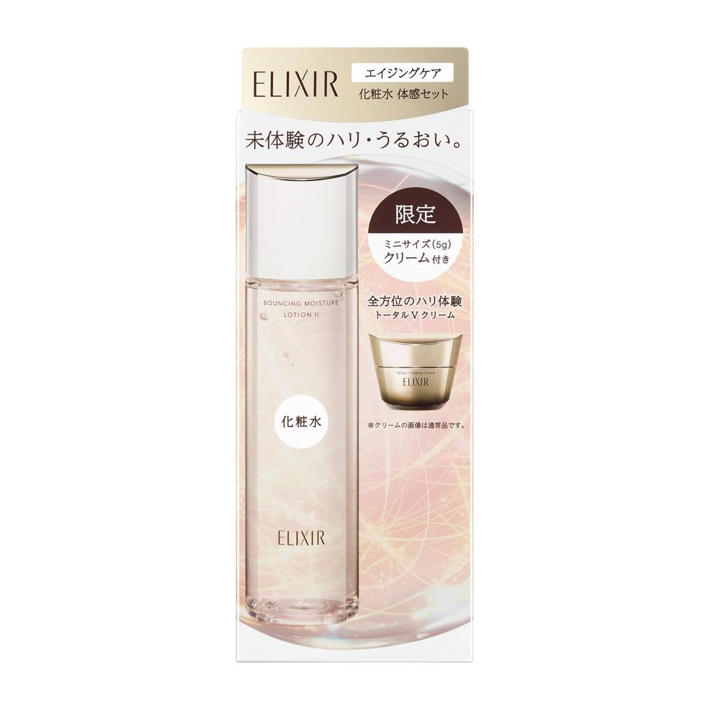 ELIXIR Aging Care Lotion Experience Set aC Lotion Total V Cream Face Care Set Aging Care Moisturizing Superiel Shiseido + 170 мл+5 г Quasi-drug