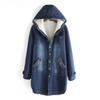 Winter Denim Jacket Women Warm Hooded Jeans Coat