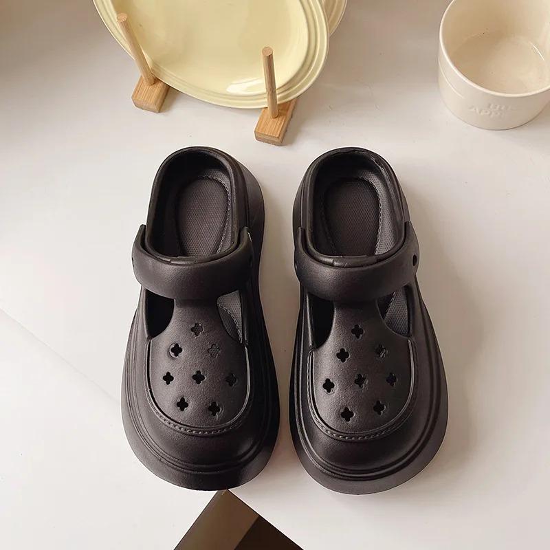 Модные повседневные тапочки на платформе EVA для женщин, домашняя элегантная дизайнерская обувь для девочек, модные популярные летние сандалии, женские туфли на плоской подошве, домашняя обувь