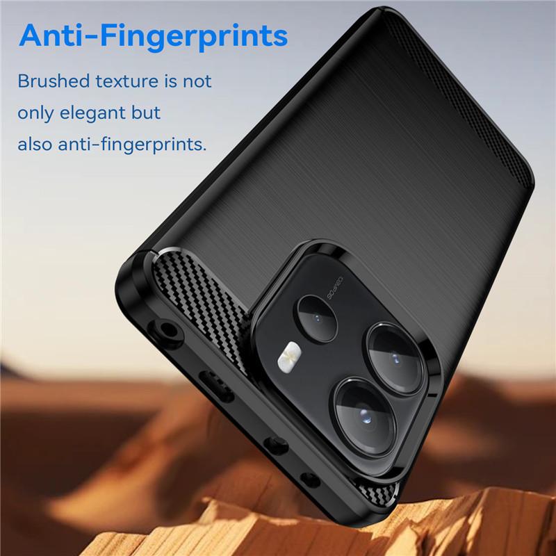 For Redmi Note 14 4G Case For Redmi Note 14 4G 5G Cover Carbon Fiber Shockproof Silicone Protective Bumper For Note 14 Pro 4G 5G