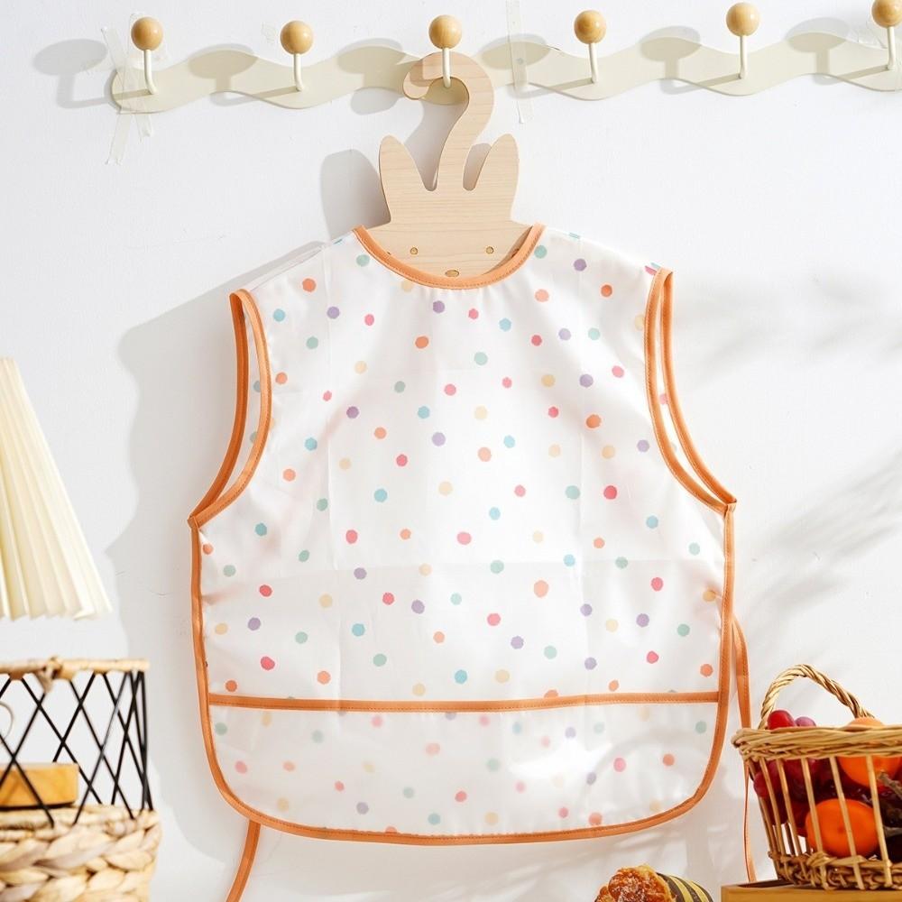 Waterproof Baby Feeding Bib Sleeveless Design Infant Food Bib Kids Smock Bib For Infant Boys