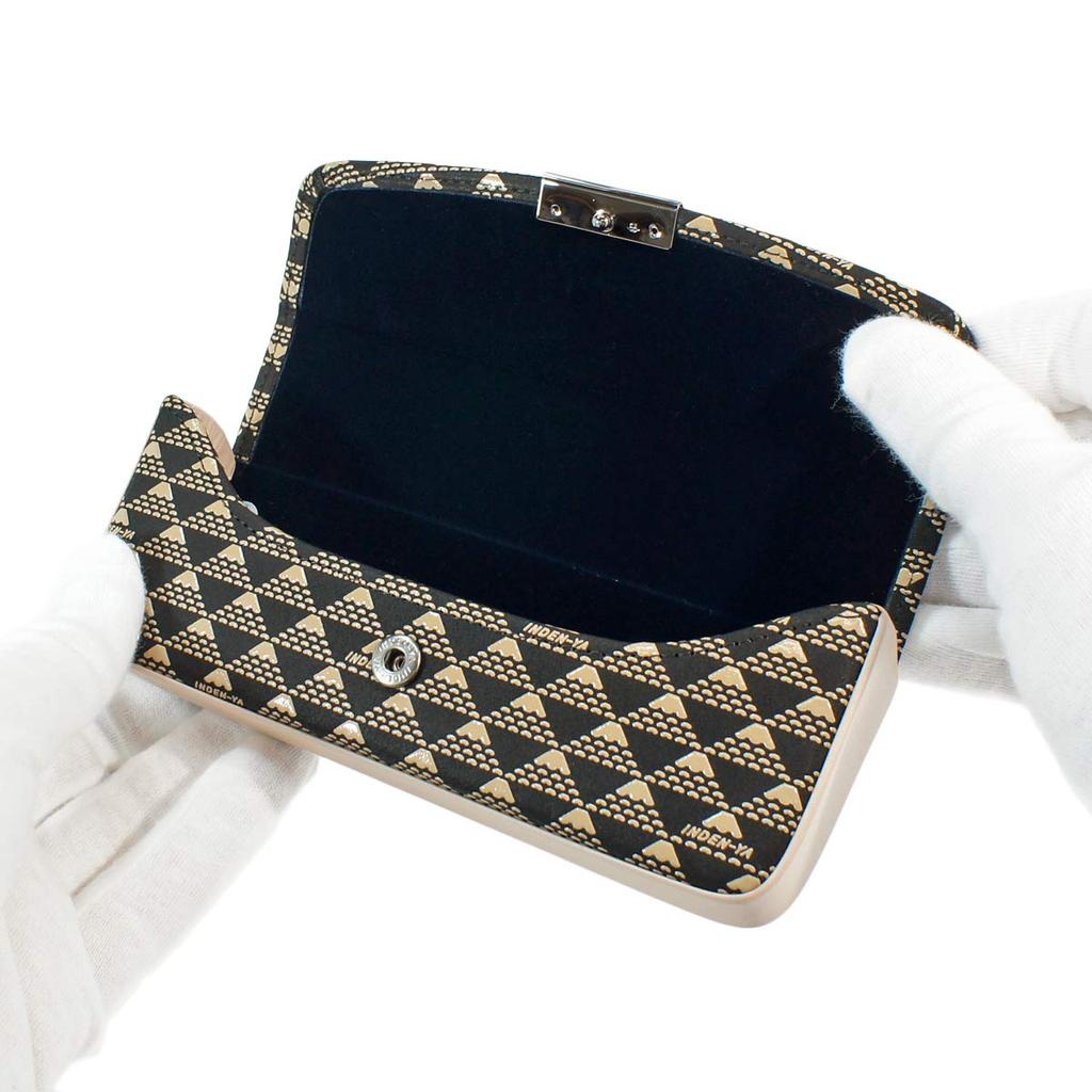 Inden Glasses Case Deerskin Takane Fuji Pattern Black X White Lacquer [Indenya] Mt. 2812-11