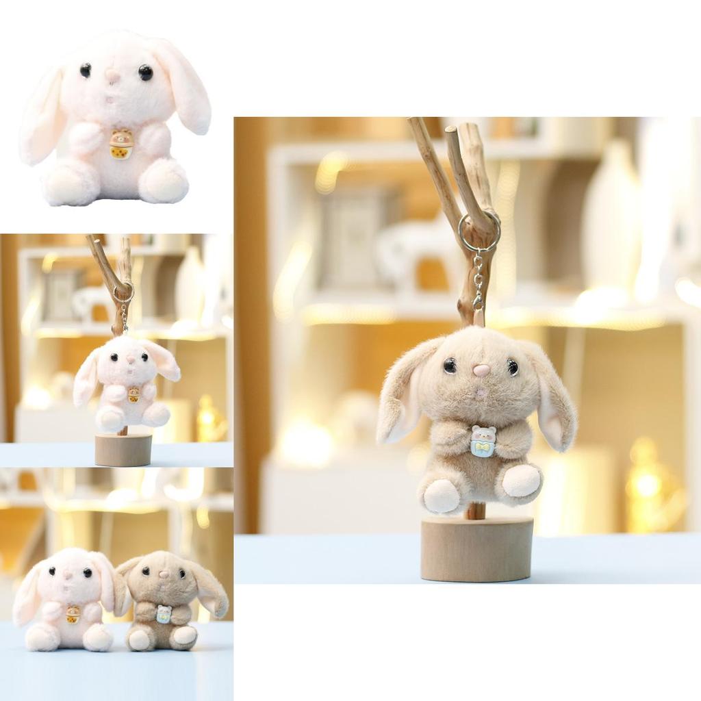 Plush Toy Backpack Strawberry Bear Keychain Cute Animal Doll For Kids And Teens