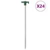 VidaXL Tent Pegs 24 Pcs 25 Cm 7 Mm Galvanized Steel and PP, Ground Stake, Metal Tent Peg, Tent Stake In 4009355