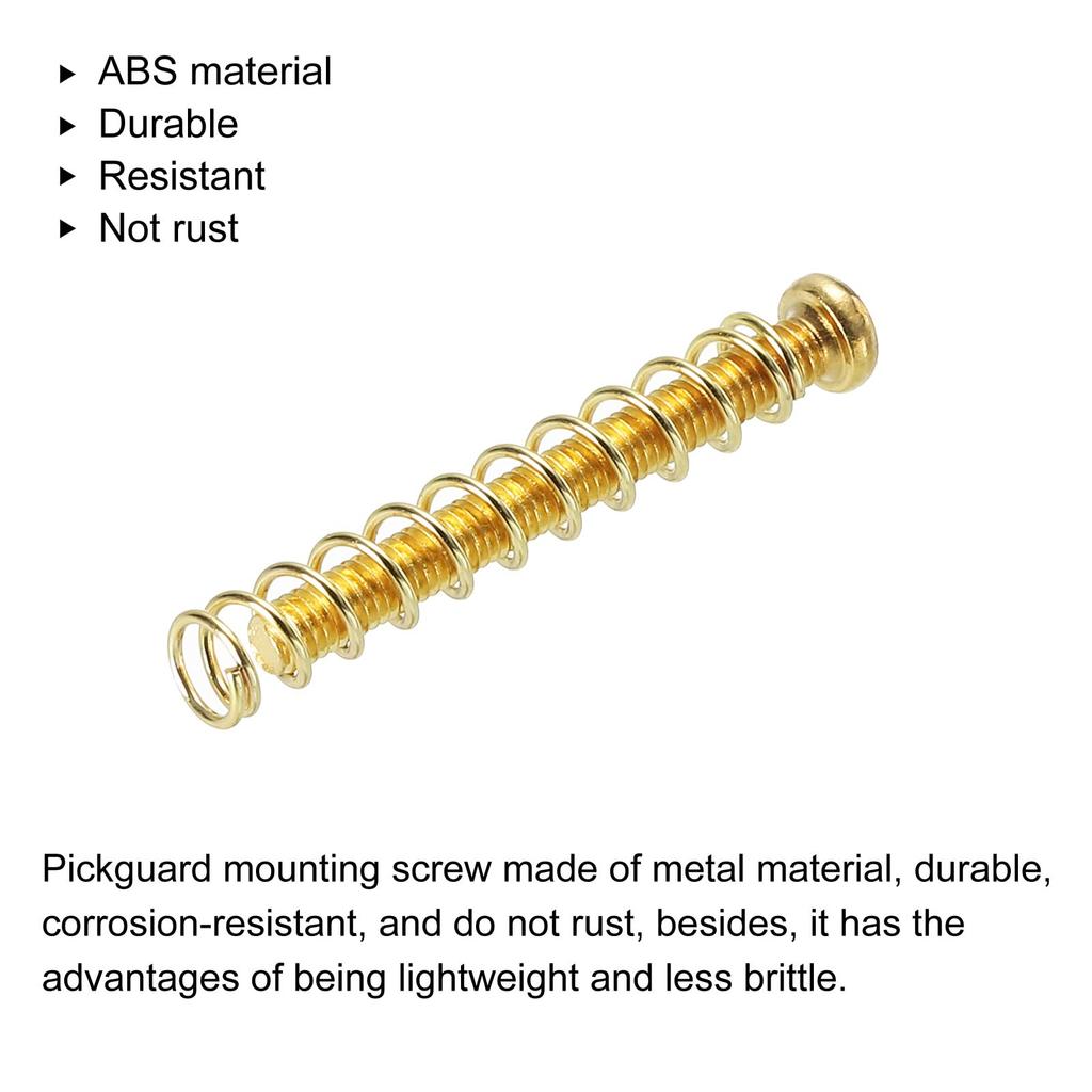 Винты для крепления защитной накладки на гитару PATIKIL с пружиной M3x30 мм, винты для крепления кольца звукоснимателя с двойной катушкой для электронной гитары, золотые, 8 штук